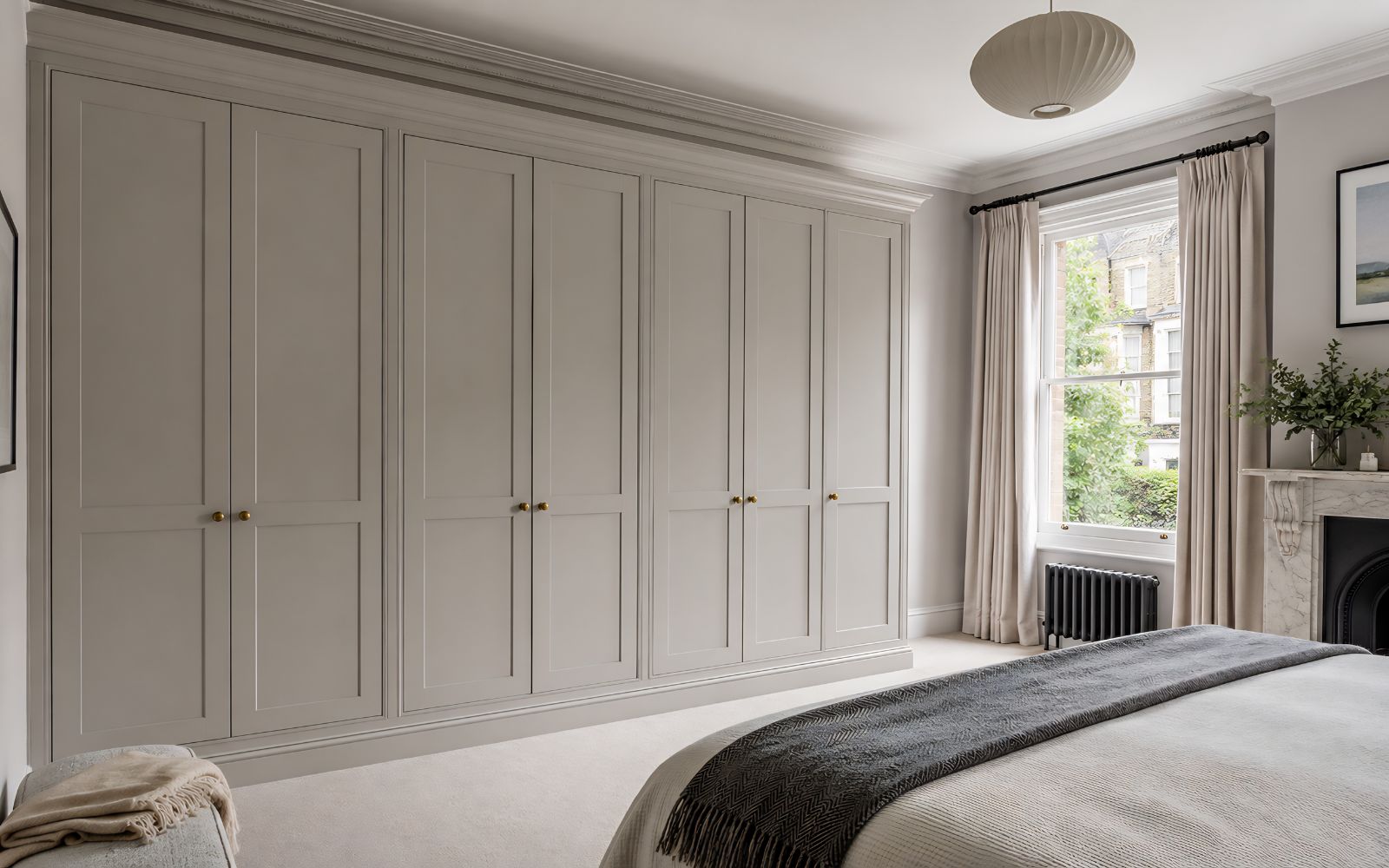 Painted shaker bespoke fitted wardrobe