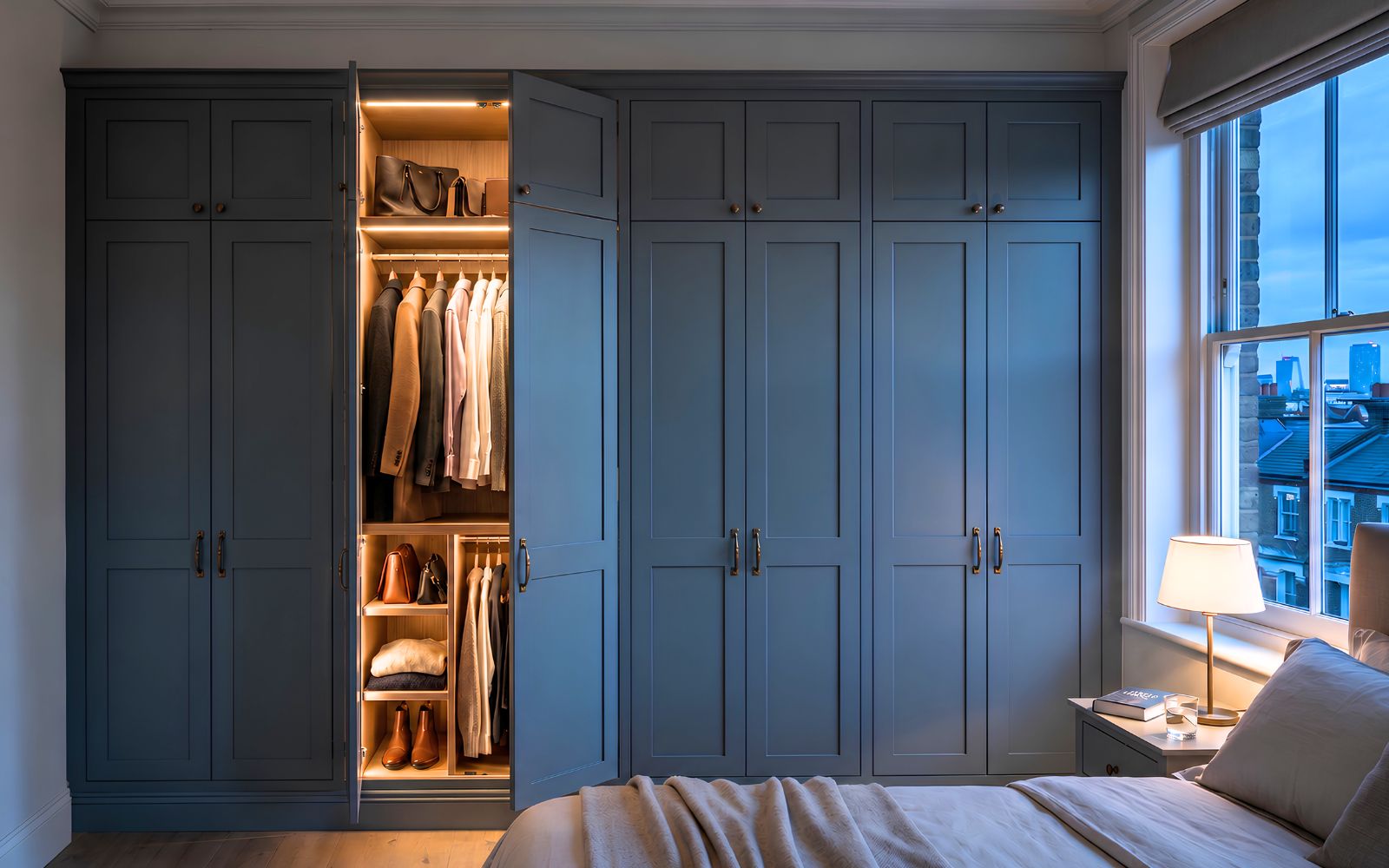 Premium fitted wardrobe design with full height storage