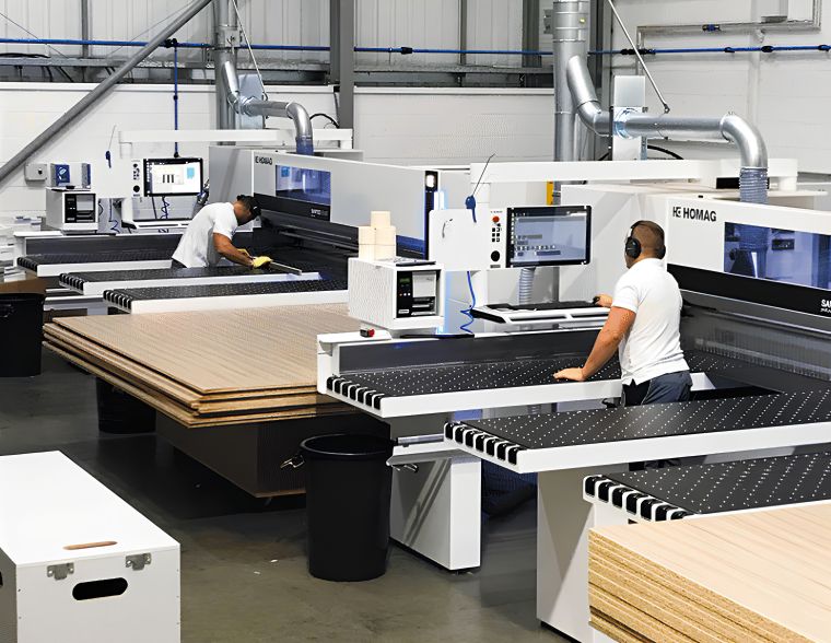 HOMAG SAWTEQ B-300 beam saw for cutting furniture panels